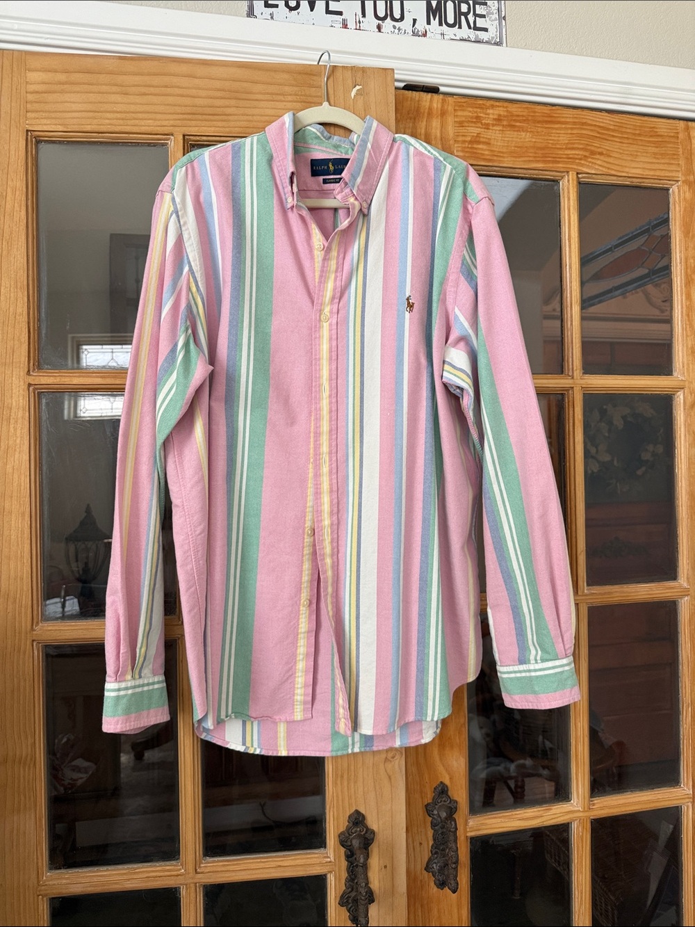 Men’s Ralph Lauren Pink Multi-Stripe Button-Down Shirt